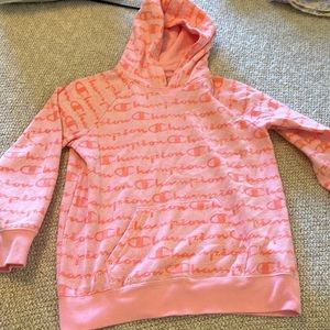 Youth champion pink graphic hoodie